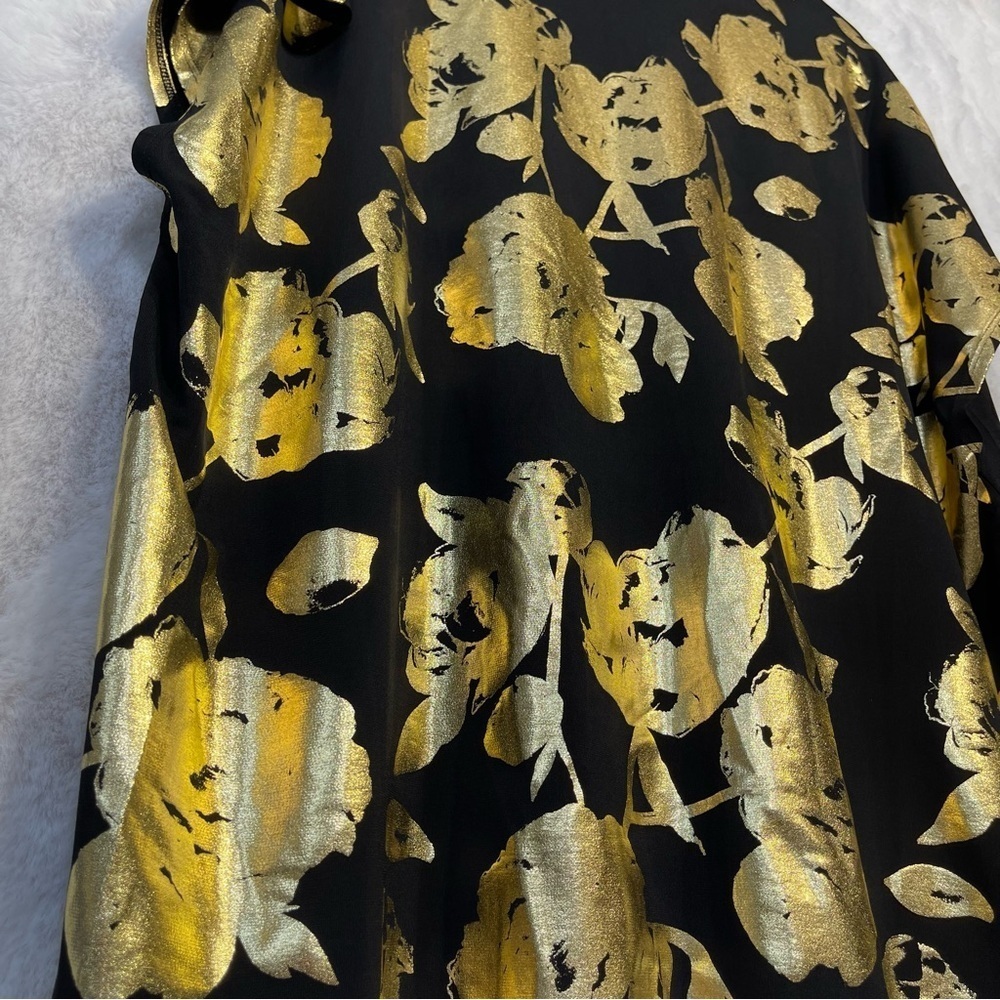 New Rachel Roy Womens Black Gold Metallic Floral Sleeveless Plus Business 2X - Picture 6 of 10